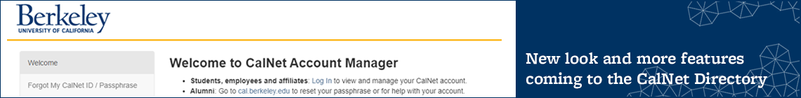 Calnet update screenshot