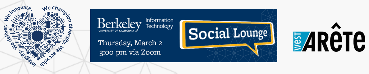 Join us for our next remote social event, the bIT Social Lounge this coming Thursday, March 2, 3 p.m. -4 p.m.