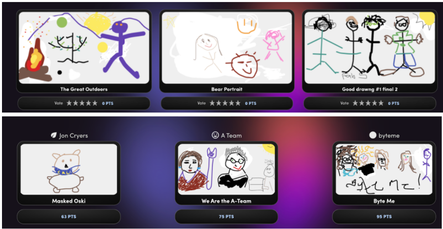 screenshot of Virtual Game Show art created by teams
