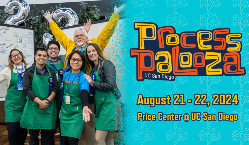 Process Palooza, UC San Diego. August 21-22, 2024, Price Center @ UC San Diego