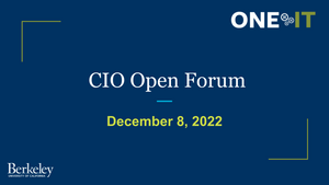 CIO Open Forum opening slide with Dec. 8 date