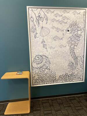 wall mural for a break to color, sea creatures