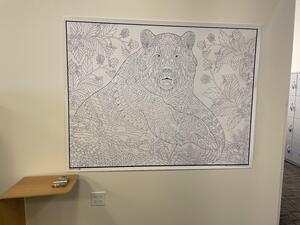 wall mural for a break to color, bear nural
